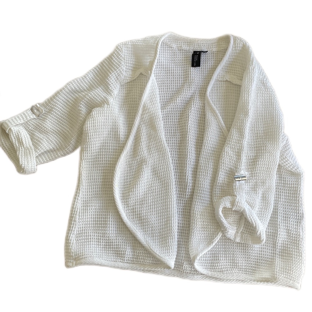 Focus Casual Life, White waffle stretchy blazer